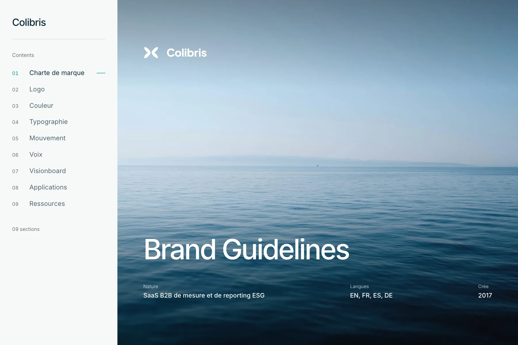 The Colibris brand guideline, published as a website