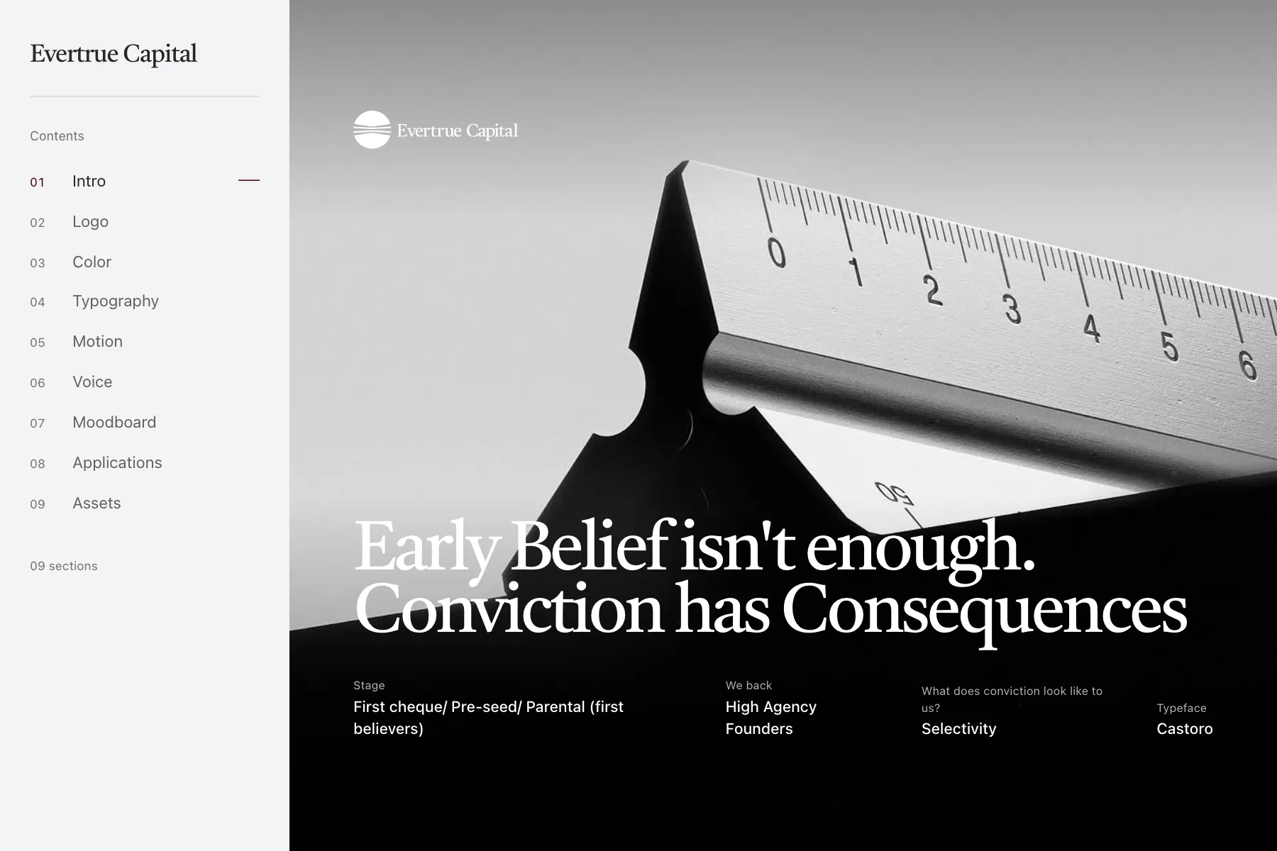 The Evertrue Capital brand guideline, published as a website