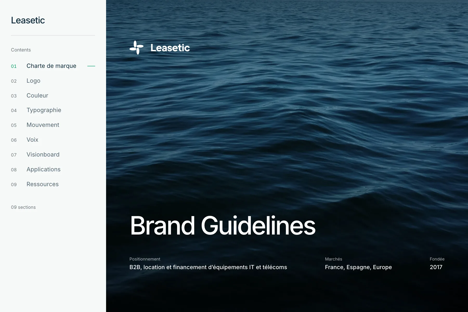 The Leasetic brand guideline, published as a website