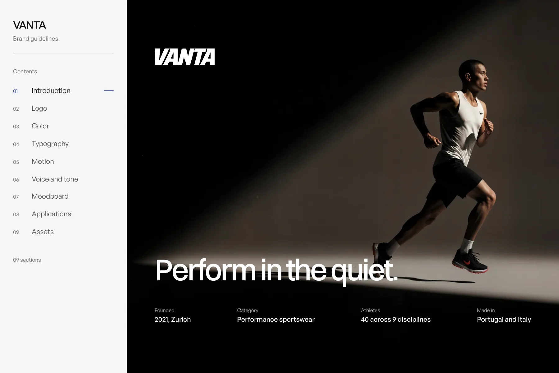 The VANTA brand guidelines brand guideline, published as a website