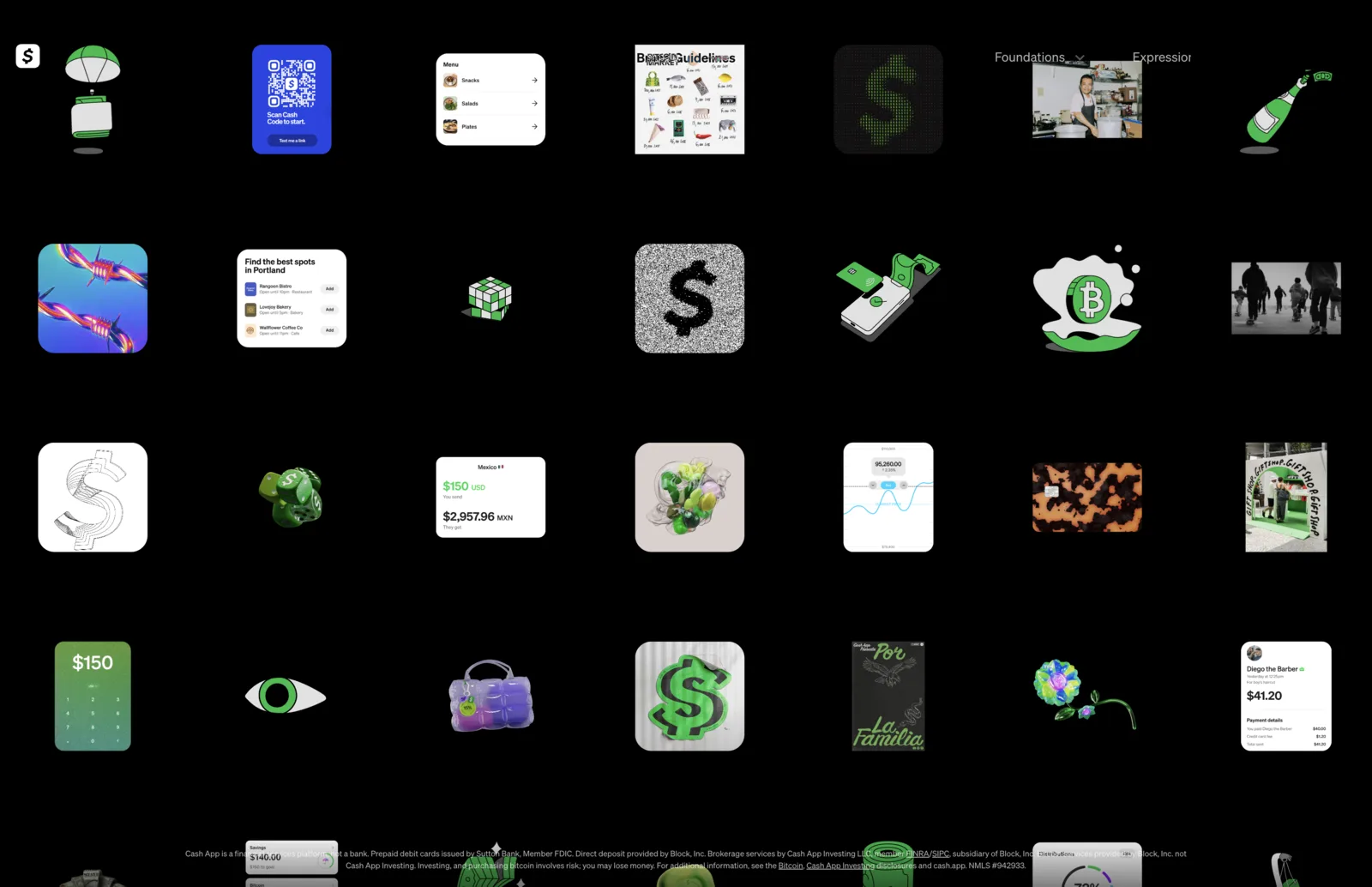 Cash App's public brand guidelines site